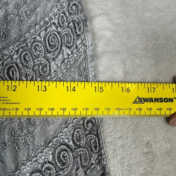 Magic One Size - S Rayon Embroidered Maxi Dress Sleeveless Gray Bohemian‎ Casual - Picture 12 of 14